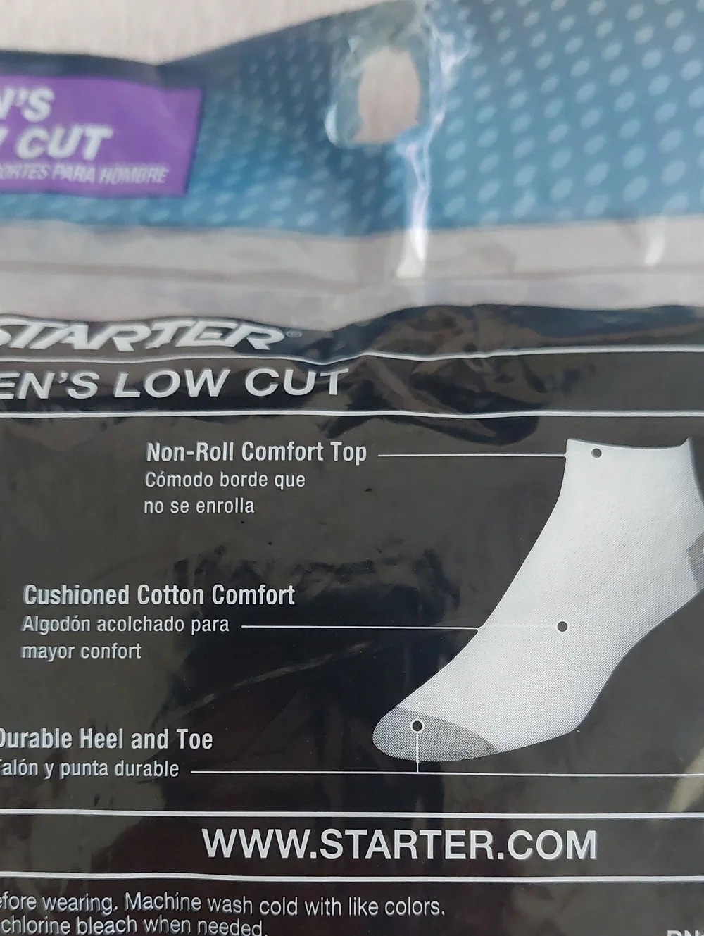 STARTER 6 Pair Men's Low Cut White Socks NIB